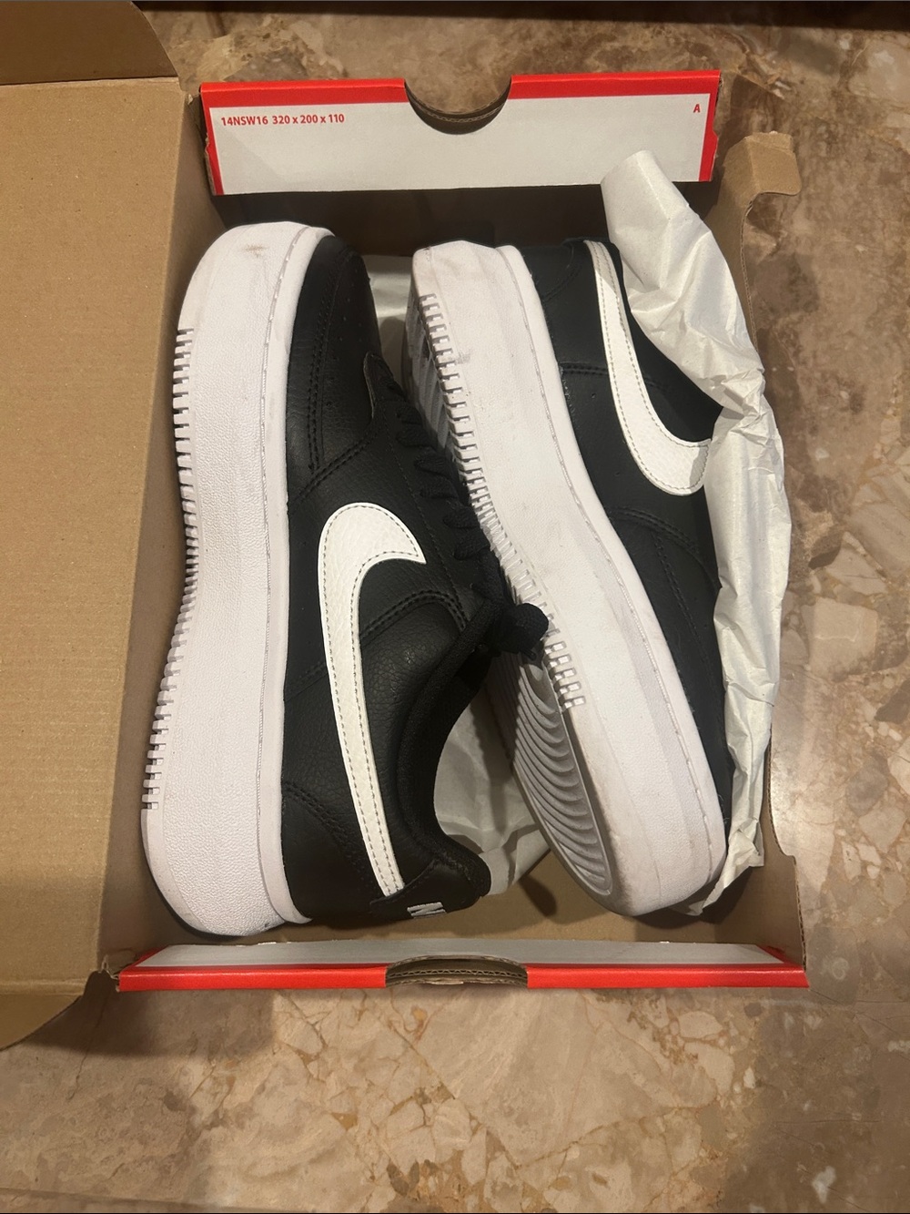 Nike Black & White Leather Low-Top Sneakers